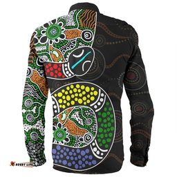 Amazing Aussie Australia Rainbow Serpent Aboriginal Dreamtime Rainbow Serpent Contemporary Style Long Sleeve Shirt
