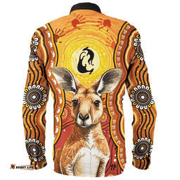 Amazing Aussie Australia Aboriginal Kangaroo Dreaming With Dot Art Long Sleeve Shirt