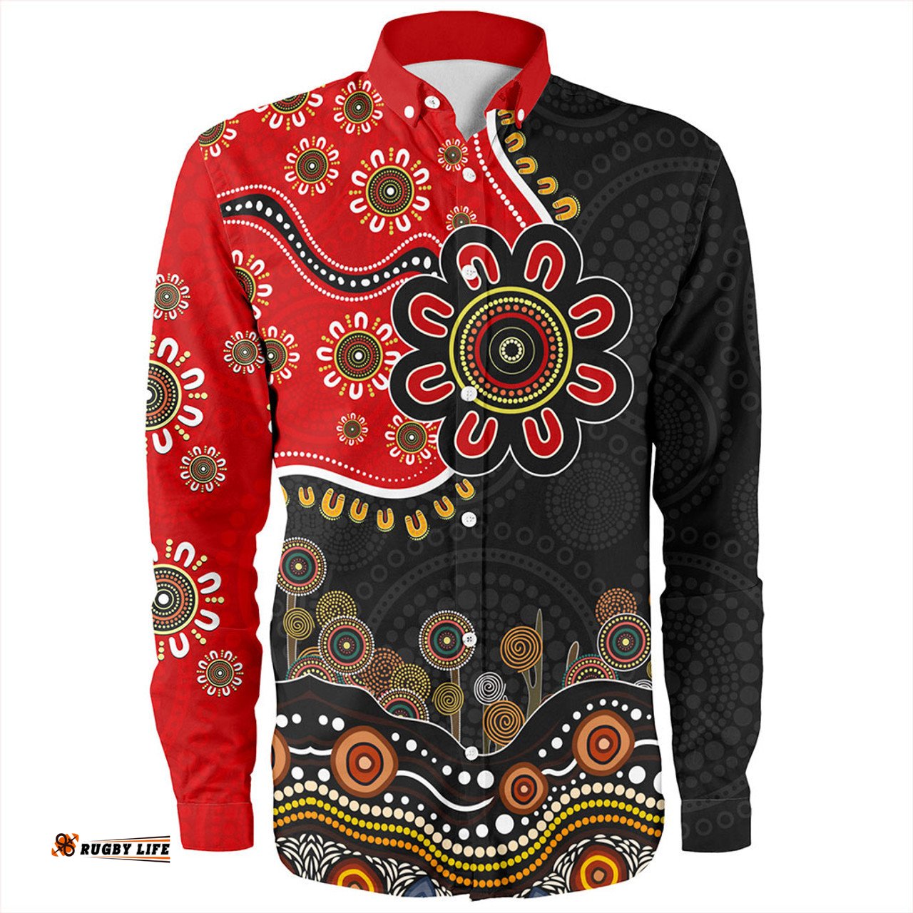 Amazing Aussie Australia Aboriginal Dot Art In My Heart Long Sleeve Shirt