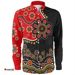 Amazing Aussie Australia Aboriginal Dot Art In My Heart Long Sleeve Shirt