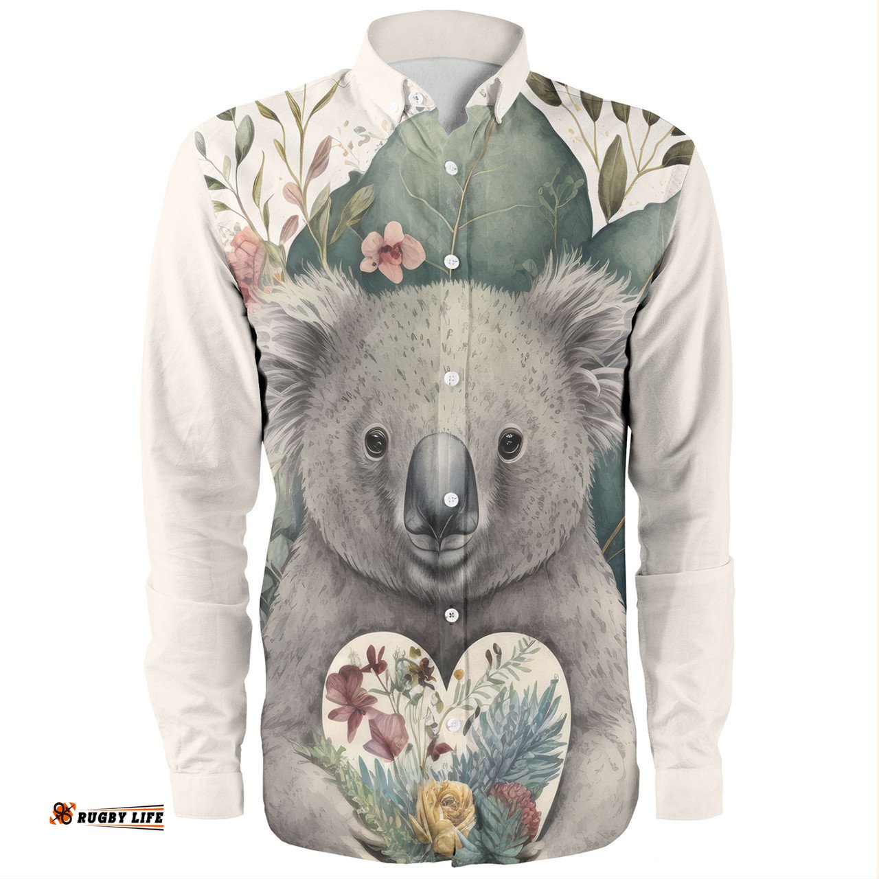 Amazing Aussie Australia Koalas Koala Holding A Heart Adorned With Flowerss Long Sleeve Shirt