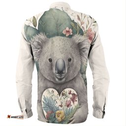 Amazing Aussie Australia Koalas Koala Holding A Heart Adorned With Flowerss Long Sleeve Shirt