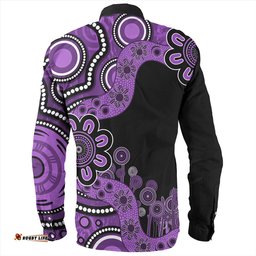 Amazing Aussie Australia Aboriginal Indigenous Dot Painting Purple Long Sleeve Shirt