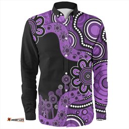 Amazing Aussie Australia Aboriginal Indigenous Dot Painting Purple Long Sleeve Shirt