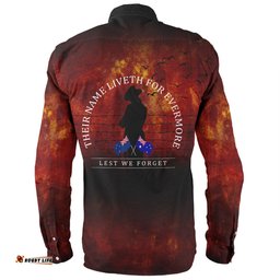 Amazing Aussie Australia Anzac Day Their Name Liveth For Evermore Dark Grunge Style Long Sleeve Shirt