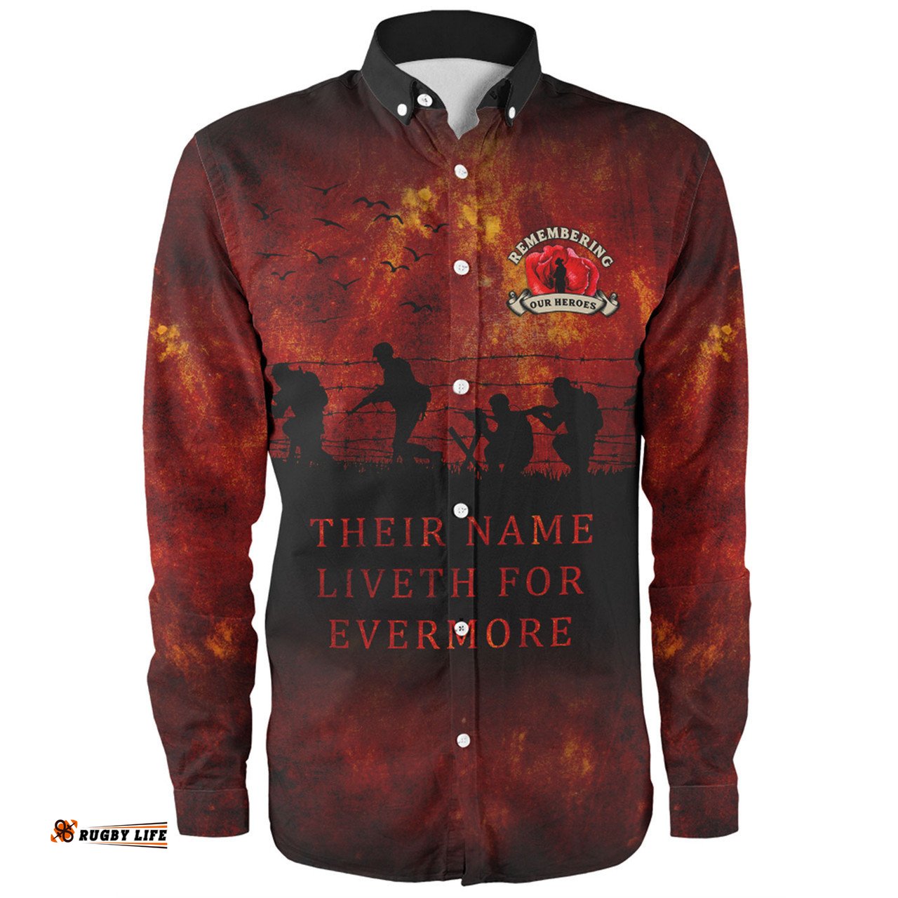 Amazing Aussie Australia Anzac Day Their Name Liveth For Evermore Dark Grunge Style Long Sleeve Shirt