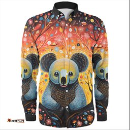 Amazing Aussie Australia Koala Customs Aboriginal Koala With Flowerss Long Sleeve Shirt
