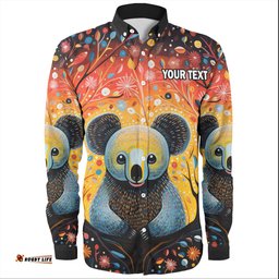 Amazing Aussie Australia Koala Customs Aboriginal Koala With Flowerss Long Sleeve Shirt