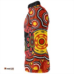 Amazing Aussie Australia Aboriginal Indigenous Dot Painting Red And Black Long Sleeve Shirt