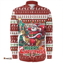 Amazing Aussie Australia Merry Christmas, Santa Claus Riding A Kangaroo Long Sleeve Shirt
