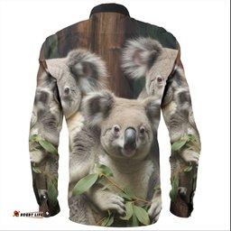Amazing Aussie Australia Koalas Three Koalas with Gum Trees Ver3s Long Sleeve Shirt