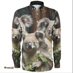 Amazing Aussie Australia Koalas Three Koalas with Gum Trees Ver3s Long Sleeve Shirt
