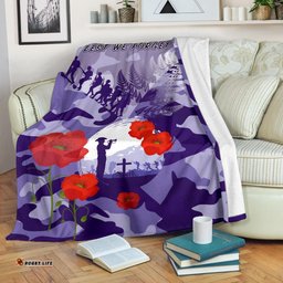 Love New Zealand Premium Blanket - Fern and Camouflage Anzac Lest We Forget Premium Blanket K13