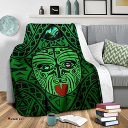 Integrity Maori Ta Moko Premium Blanket Kiwi and Paua Green K13