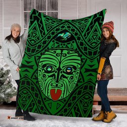Integrity Maori Ta Moko Premium Blanket Kiwi and Paua Green K13