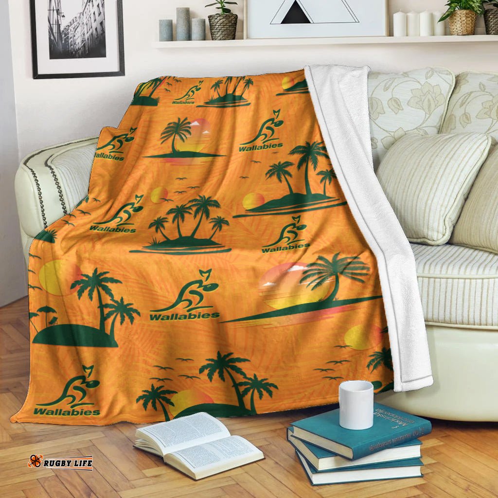 Wallabies Australian Rugby Premium Blanket Hawaii Style
