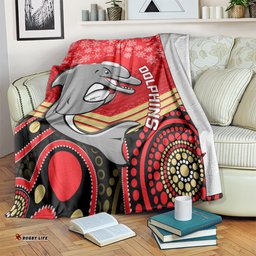 dolphins rugby christmas blanket merry xmas 2023 mix aboriginal art