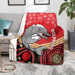 dolphins rugby christmas blanket merry xmas 2023 mix aboriginal art