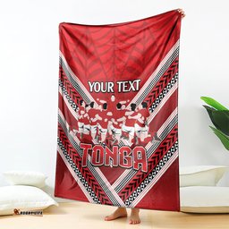 Custom Tonga Rugby Blanket Tonga Sipi Tau Ngatu Tribal Pattern