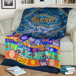 Custom Text Premium Blanket Kangaroo Dreaming