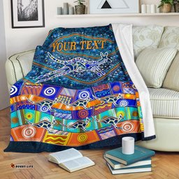 Custom Text Premium Blanket Kangaroo Dreaming
