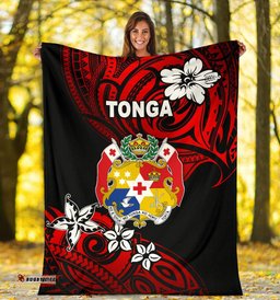 Mate Ma'a Tonga Rugby Premium Blanket Polynesian Unique Vibes - Red