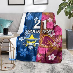 custom nrl cowboys and broncos blanket sporty style