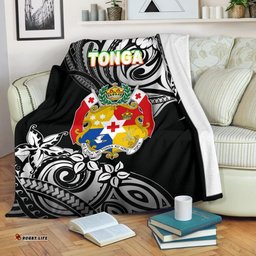 Mate Ma'a Tonga Rugby Premium Blanket Polynesian Unique Vibes - Black
