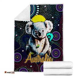 Australia Aboriginal Inspired Blanket Australia Aboriginal Inspired Blanket Australian koala dot art background