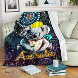 Australia Aboriginal Inspired Blanket Australia Aboriginal Inspired Blanket Australian koala dot art background