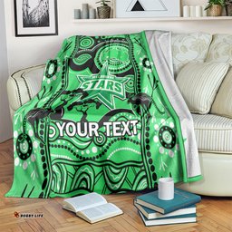 Custom Melbourne Stars Cricket Blanket Happy Australia Day Aboriginal Art