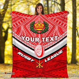 Custom Personalised Tonga Rugby Mate Ma'a Tonga Tapa Pattern Blanket