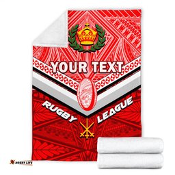 Custom Personalised Tonga Rugby Mate Ma'a Tonga Tapa Pattern Blanket