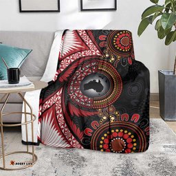 Tonga and Australia Together Blanket Ngatu Art Tribal Aboriginal Tattoo Pattern