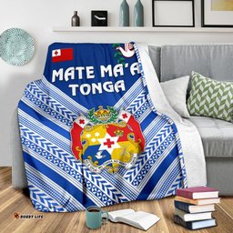 Mate Ma'a Tonga Rugby Premium Blanket Polynesian Creative Style - Blue