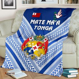 Mate Ma'a Tonga Rugby Premium Blanket Polynesian Creative Style - Blue