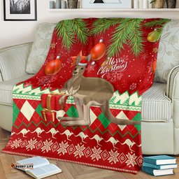 Australia Christmas Blanket Aussie Kangaroo Santa Merry Xmas