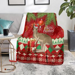 Australia Christmas Blanket Aussie Kangaroo Santa Merry Xmas