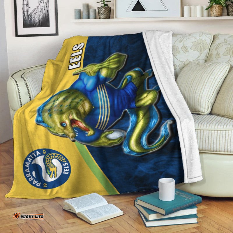 NRL Premium Blanket Eels Fire Style
