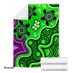 Australia Aboriginal Inspired Blanket Aboriginal dot art painting with turtle