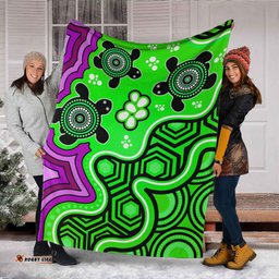 Australia Aboriginal Inspired Blanket Aboriginal dot art painting with turtle