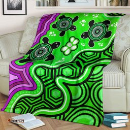 Australia Aboriginal Inspired Blanket Aboriginal dot art painting with turtle
