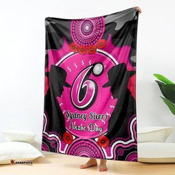 Sydney Sixers ANZAC 2024 Blanket Lest We Forget Poppy Mix Camouflage