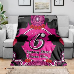 Sydney Sixers ANZAC 2024 Blanket Lest We Forget Poppy Mix Camouflage