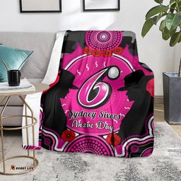 Sydney Sixers ANZAC 2024 Blanket Lest We Forget Poppy Mix Camouflage