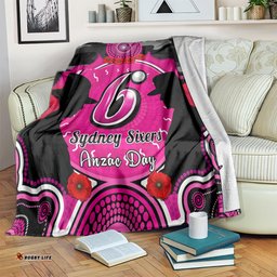 Sydney Sixers ANZAC 2024 Blanket Lest We Forget Poppy Mix Camouflage