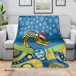 custom parramatta eels rugby christmas blanket merry xmas 2023 mix aboriginal art