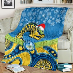 custom parramatta eels rugby christmas blanket merry xmas 2023 mix aboriginal art
