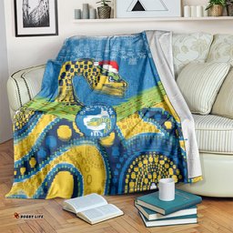 custom parramatta eels rugby christmas blanket merry xmas 2023 mix aboriginal art