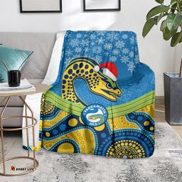 custom parramatta eels rugby christmas blanket merry xmas 2023 mix aboriginal art